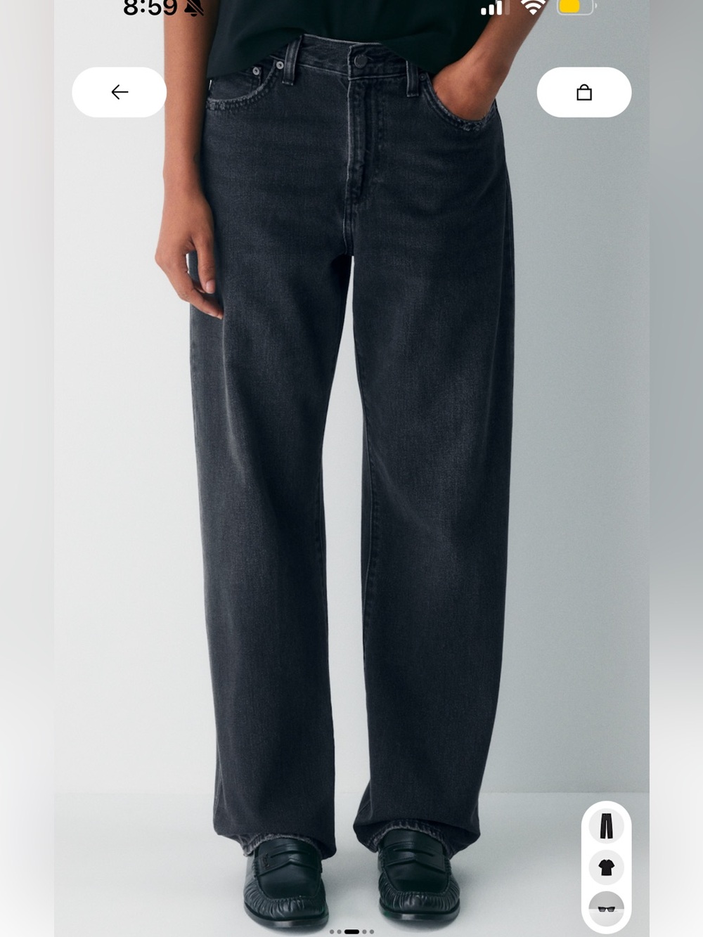 Denim Forum Marlo Hi-Rise Baggy Jeans — Black